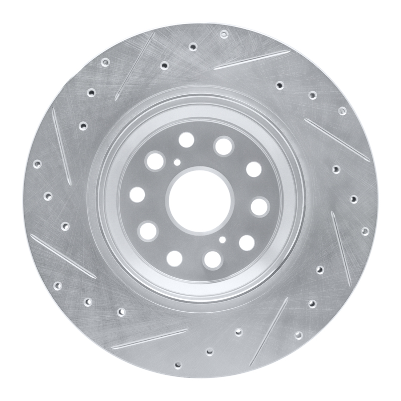 Picture of RNC Brake Rotor - Drill & Slot - R1 07-17 Lexus LS460 Right Rear Drilled & Slotted Silver Brake Rotor rnc631-75022D