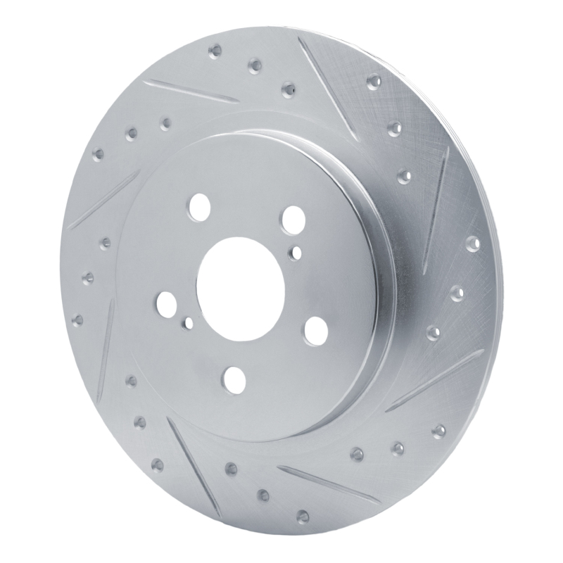 Picture of RNC Brake Rotor - Drill & Slot - R1 11-17 Lexus CT200H Rear Right Drilled & Slotted Silver Brake Rotor rnc631-75029R