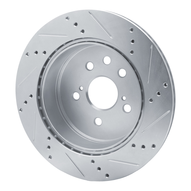 Picture of RNC Brake Rotor - Drill & Slot - R1 06-20 Lexus GS200T Rear Left Drilled & Slotted Silver Brake Rotor rnc631-75036L