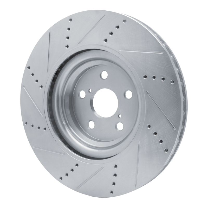 Picture of RNC Brake Rotor - Drill & Slot - R1 10-17 Lexus LS460 Right Front Drilled & Slotted Silver Brake Rotor rnc631-75031D