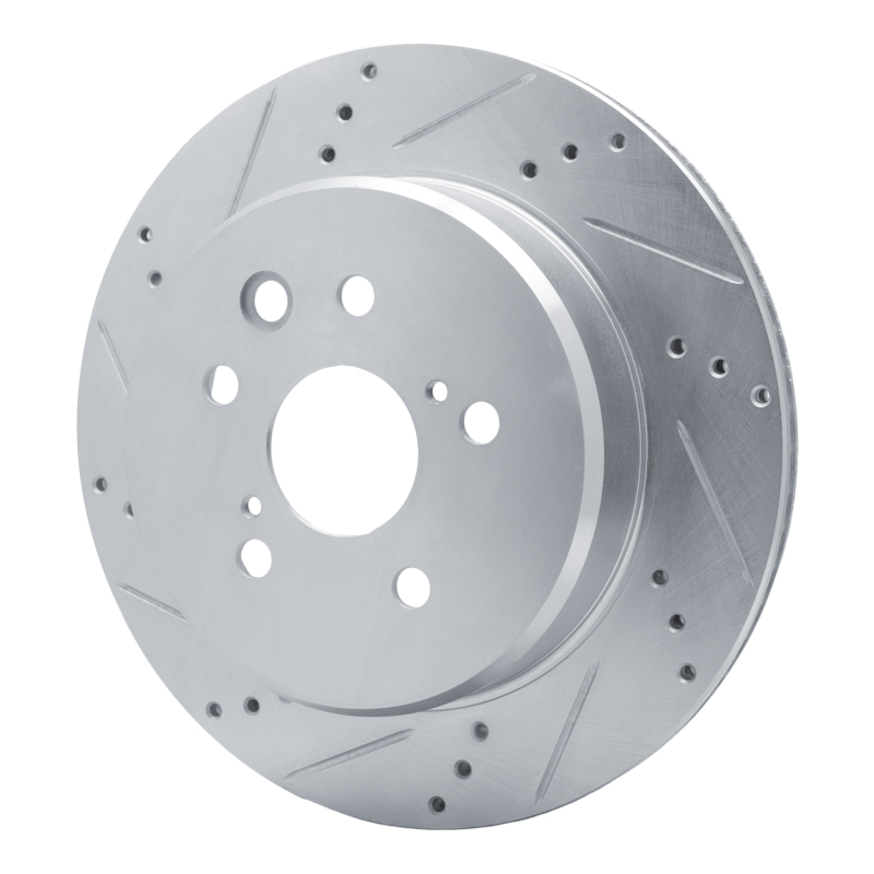 Picture of RNC Brake Rotor - Drill & Slot - R1 06-20 Lexus GS200T Rear Left Drilled & Slotted Silver Brake Rotor rnc631-75036L