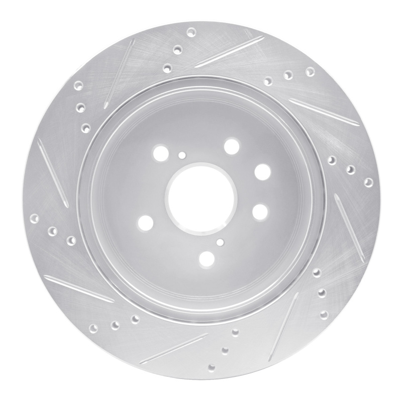 Picture of RNC Brake Rotor - Drill & Slot - R1 06-20 Lexus IS250 Rear Right Drilled & Slotted Silver Brake Rotor rnc631-75036R