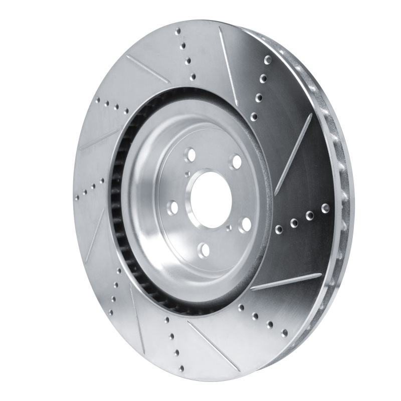 Picture of RNC Brake Rotor - Drill & Slot - R1 15-22 Lexus RC F Left Front Drilled & Slotted Silver Brake Rotor rnc631-75038D