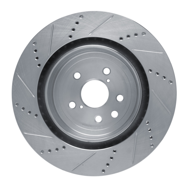 Picture of RNC Brake Rotor - Drill & Slot - R1 15-22 Lexus GS F Right Rear Drilled & Slotted Silver Brake Rotor rnc631-75039D