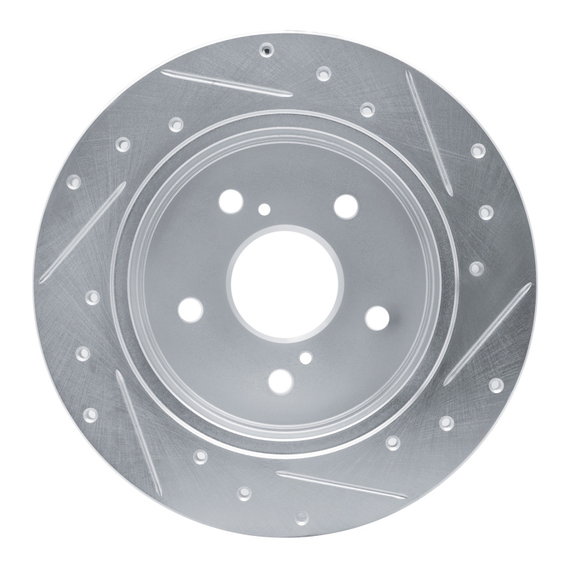 Picture of RNC Brake Rotor - Drill & Slot - R1 15-25 Lexus ES350 Rear Left Drilled & Slotted Silver Brake Rotor rnc631-75041L