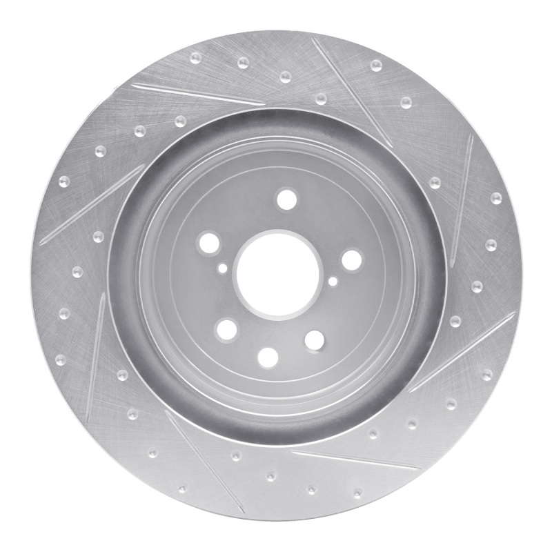 Picture of RNC Brake Rotor - Drill & Slot - R1 15-22 Lexus RC F Left Rear Drilled & Slotted Silver Brake Rotor rnc631-75040D