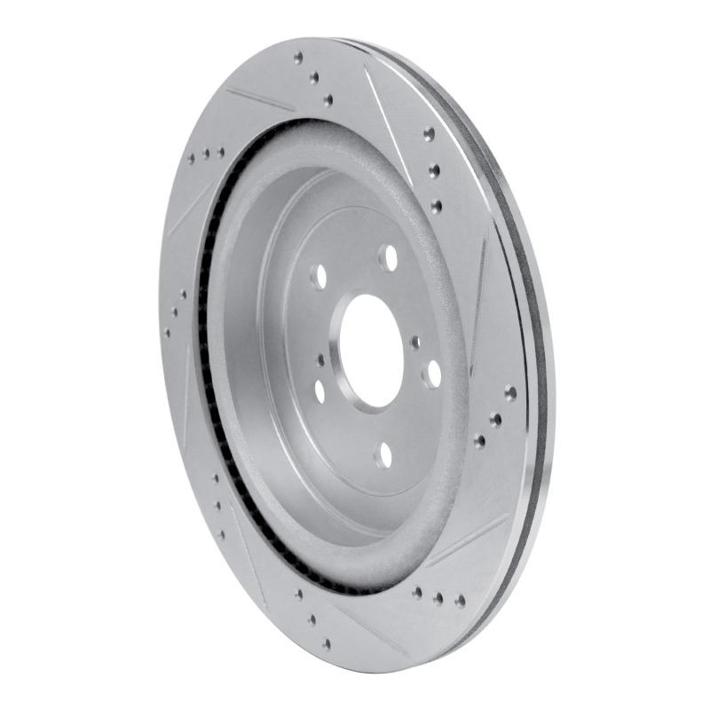 Picture of RNC Brake Rotor - Drill & Slot - R1 16-22 Lexus RX450hL Rear Left Drilled & Slotted Silver Brake Rotor rnc631-75042L
