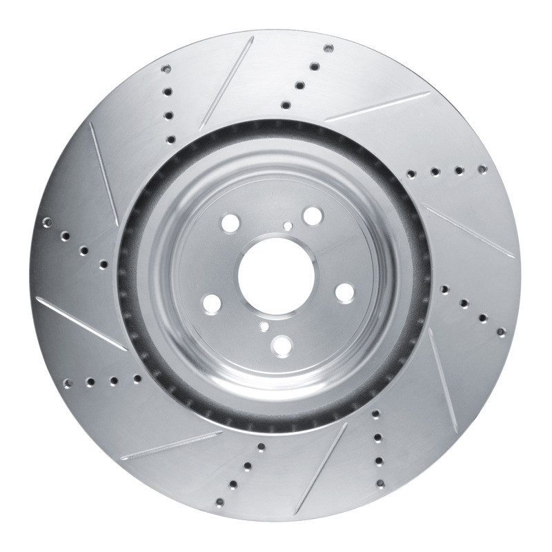 Picture of RNC Brake Rotor - Drill & Slot - R1 15-22 Lexus RC F Right Front Drilled & Slotted Silver Brake Rotor rnc631-75037D