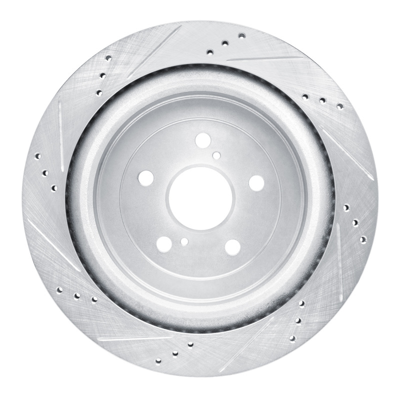 Picture of RNC Brake Rotor - Drill & Slot - R1 16-22 Lexus RX350 Rear Right Drilled & Slotted Silver Brake Rotor rnc631-75042R