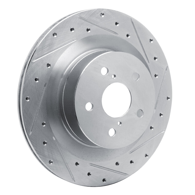 Picture of RNC Brake Rotor - Drill & Slot - R1 21-22 Lexus RC300 Rear Right Drilled & Slotted Silver Brake Rotor rnc631-75059R