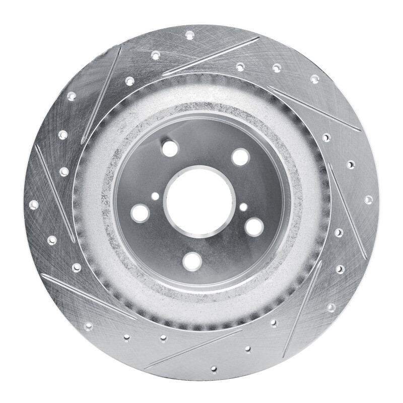 Picture of RNC Brake Rotor - Drill & Slot - R1 21-22 Lexus RC300 Rear Right Drilled & Slotted Silver Brake Rotor rnc631-75059R
