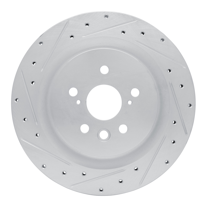 Picture of RNC Brake Rotor - Drill & Slot - R1 20-25 Lexus RX350 Rear Left Drilled & Slotted Silver Brake Rotor rnc631-75065L