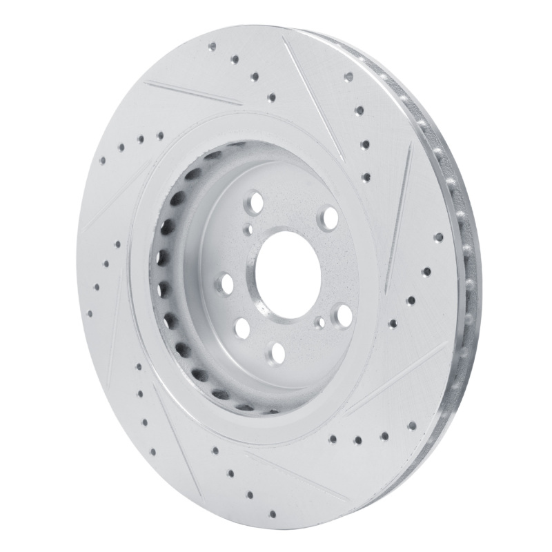 Picture of RNC Brake Rotor - Drill & Slot - R1 20-25 Lexus RX350h Front Left Drilled & Slotted Silver Brake Rotor rnc631-75066L