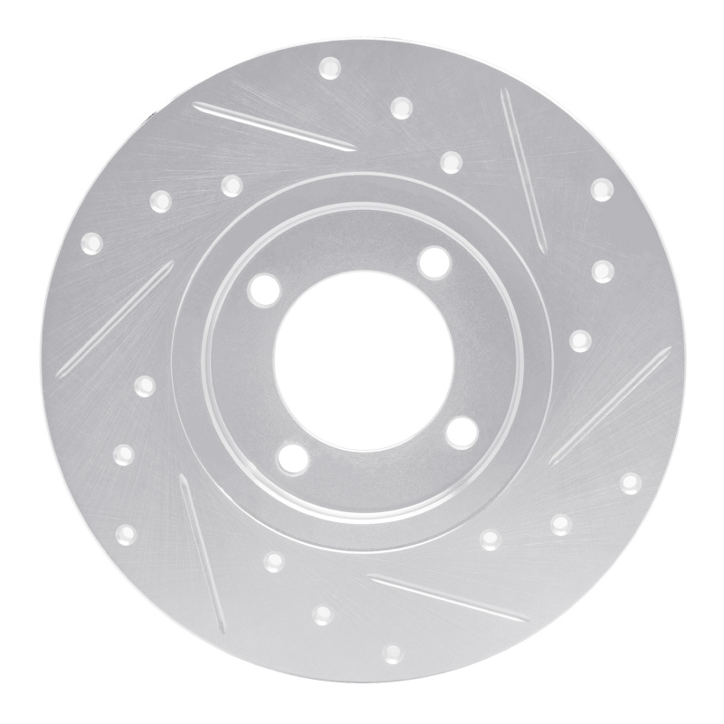 Picture of RNC Brake Rotor - Drill & Slot - R1 70-79 Toyota Carina Front Left Drilled & Slotted Silver Brake Rotor rnc631-76005L