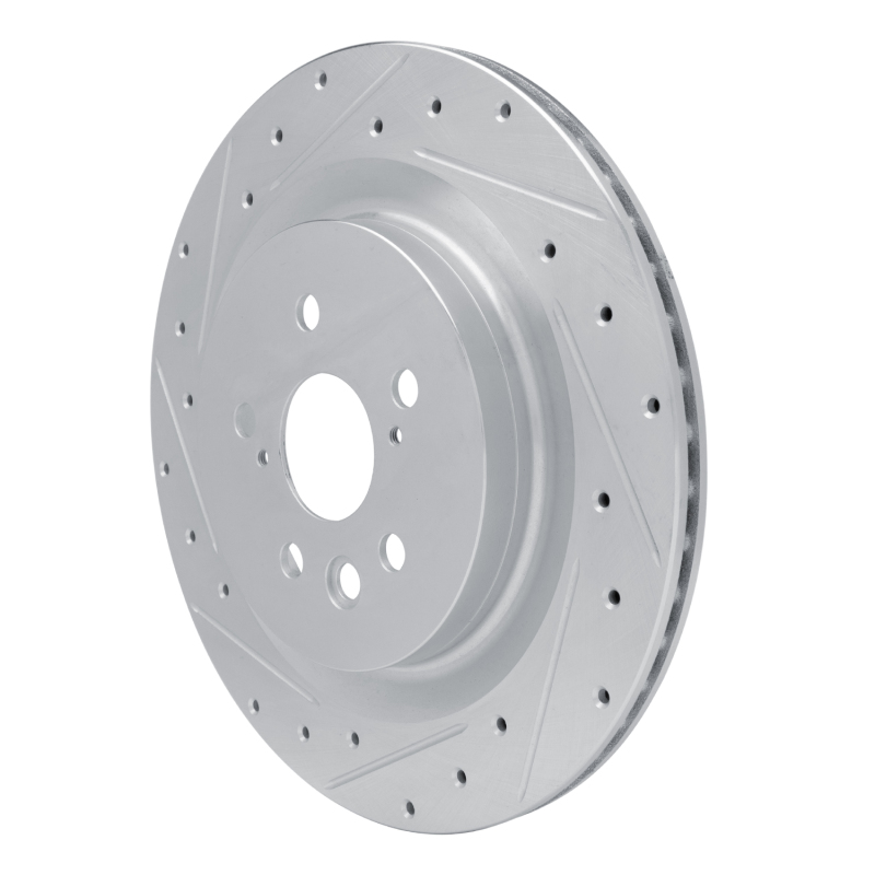 Picture of RNC Brake Rotor - Drill & Slot - R1 20-25 Lexus RX350 Rear Left Drilled & Slotted Silver Brake Rotor rnc631-75065L