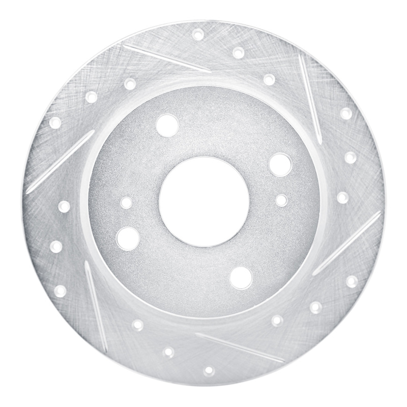 Picture of RNC Brake Rotor - Drill & Slot - R1 79-81 Toyota Celica Rear Right Drilled & Slotted Silver Brake Rotor rnc631-76012R