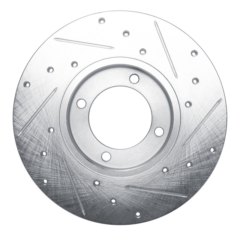 Picture of RNC Brake Rotor - Drill & Slot - R1 79-81 Toyota Celica Front Left Drilled & Slotted Silver Brake Rotor rnc631-76008L