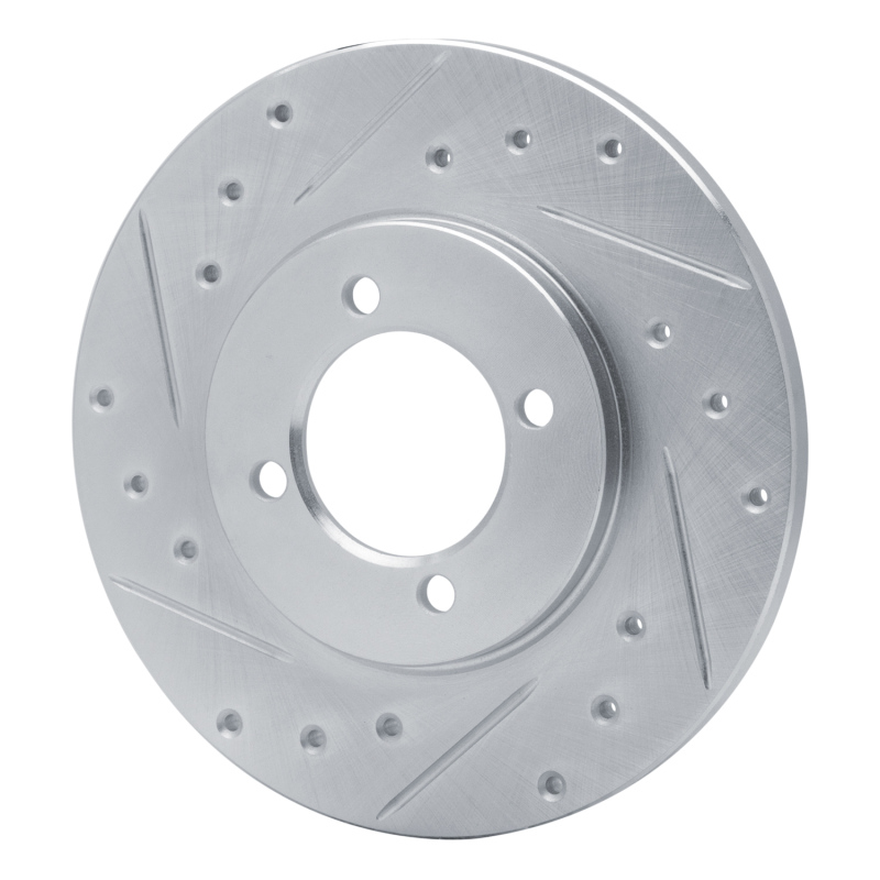 Picture of RNC Brake Rotor - Drill & Slot - R1 80-83 Toyota Corolla (US/Canada) Front Left Drilled & Slotted Silver Brake Rotor rnc631-76006L