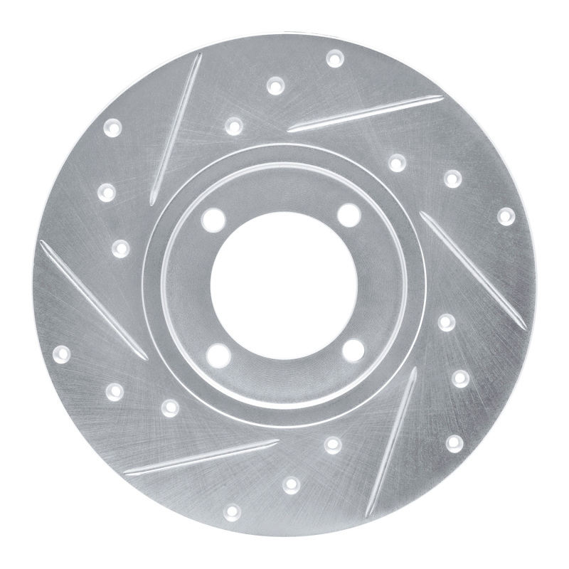 Picture of RNC Brake Rotor - Drill & Slot - R1 76-81 Toyota Celica Front Right Drilled & Slotted Silver Brake Rotor rnc631-76007R