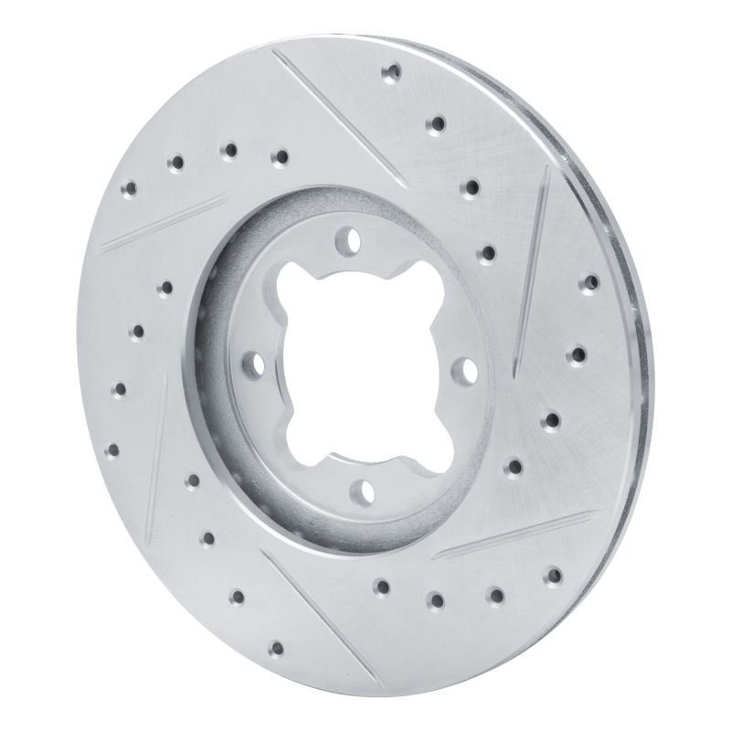 Picture of RNC Brake Rotor - Drill & Slot - R1 82-85 Toyota Celica Front Left Drilled & Slotted Silver Brake Rotor rnc631-76013L