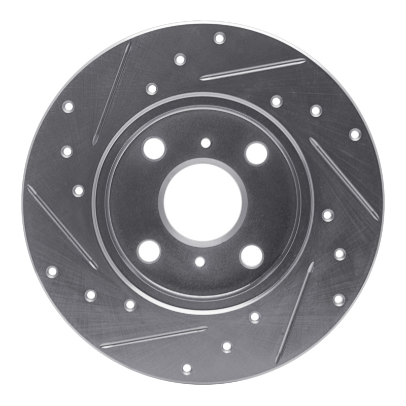Picture of RNC Brake Rotor - Drill & Slot - R1 83-90 Toyota Tercel Front Right Drilled & Slotted Silver Brake Rotor rnc631-76017R