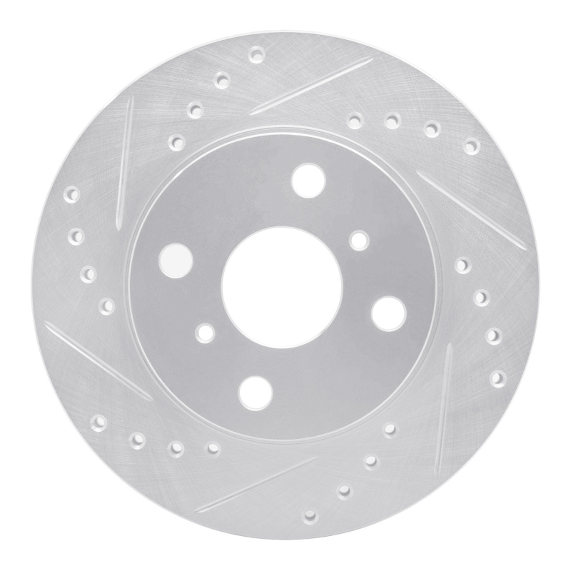 Picture of RNC Brake Rotor - Drill & Slot - R1 85-88 Chevrolet Nova Front Left Drilled & Slotted Silver Brake Rotor rnc631-76021L