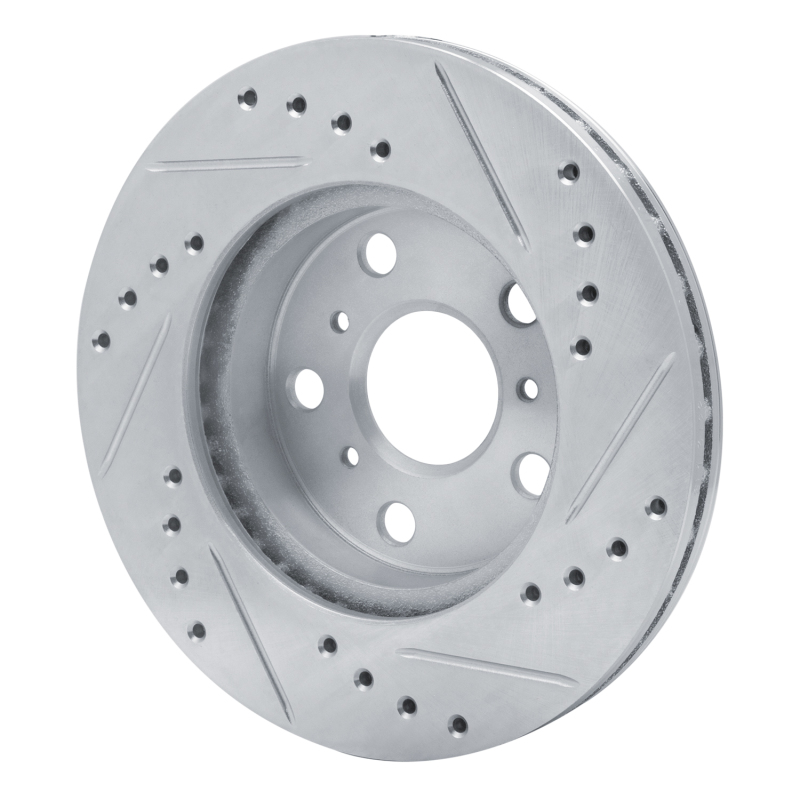 Picture of RNC Brake Rotor - Drill & Slot - R1 83-86 Toyota Camry Front Left Drilled & Slotted Silver Brake Rotor rnc631-76016L