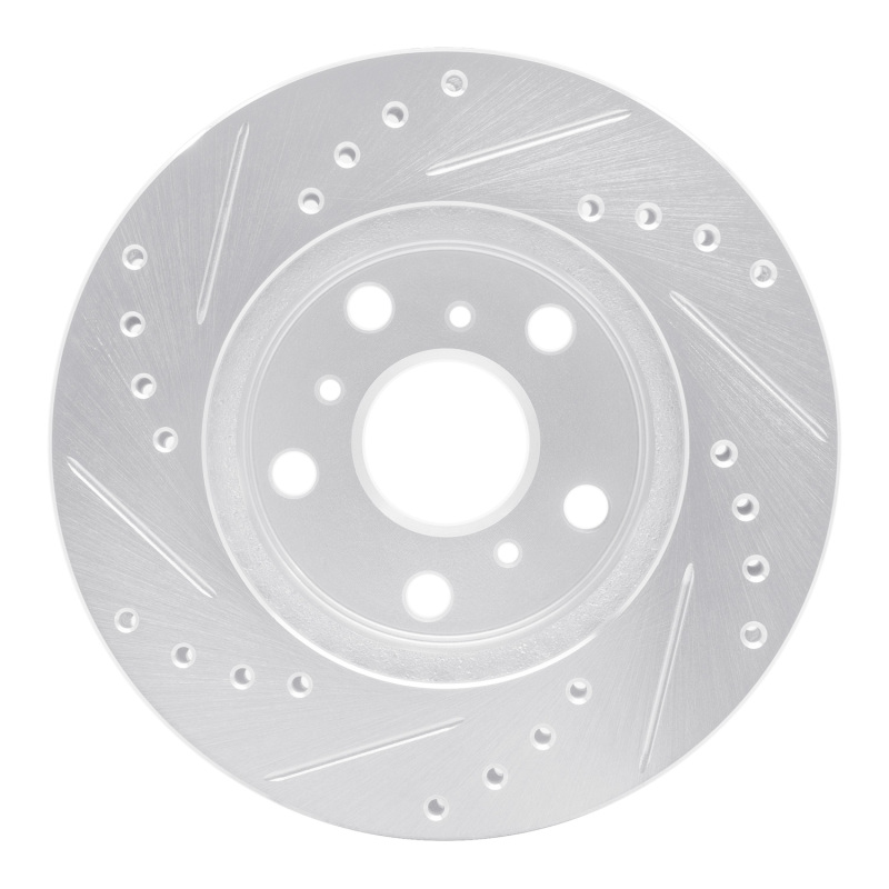 Picture of RNC Brake Rotor - Drill & Slot - R1 83-86 Toyota Camry Front Right Drilled & Slotted Silver Brake Rotor rnc631-76016R