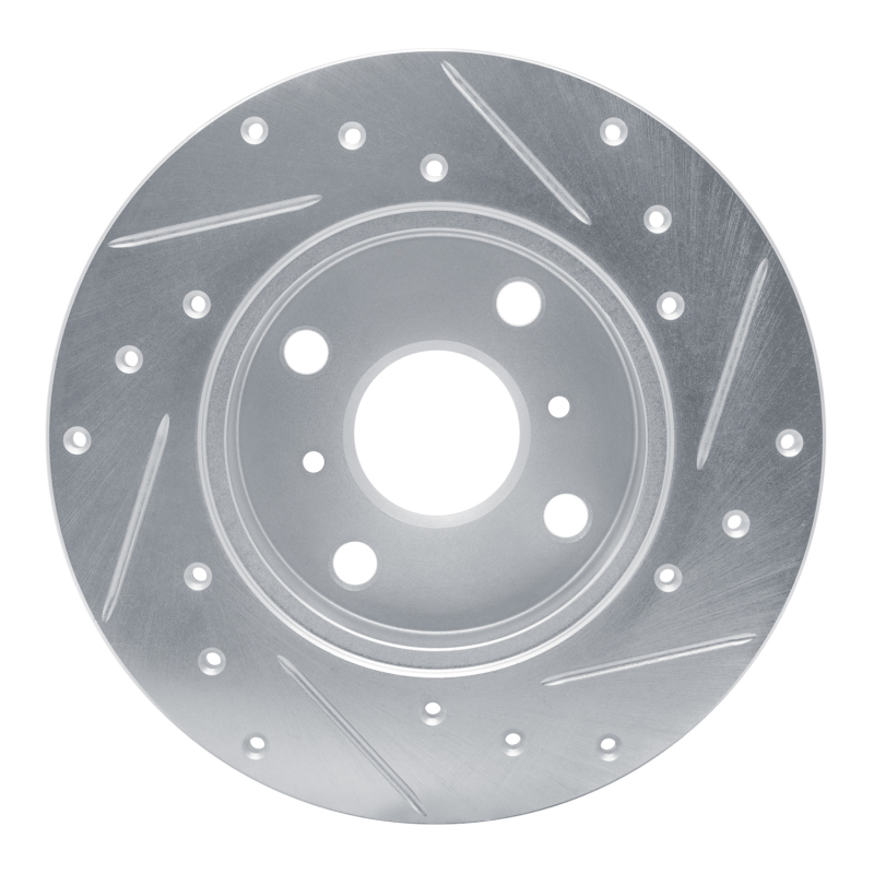 Picture of RNC Brake Rotor - Drill & Slot - R1 83-90 Toyota Tercel Front Left Drilled & Slotted Silver Brake Rotor rnc631-76017L
