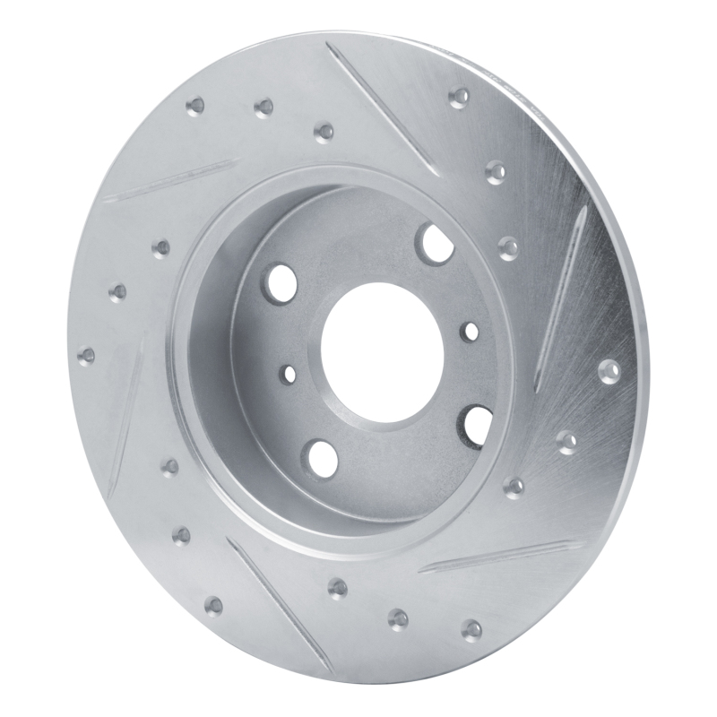 Picture of RNC Brake Rotor - Drill & Slot - R1 83-90 Toyota Tercel Front Left Drilled & Slotted Silver Brake Rotor rnc631-76017L