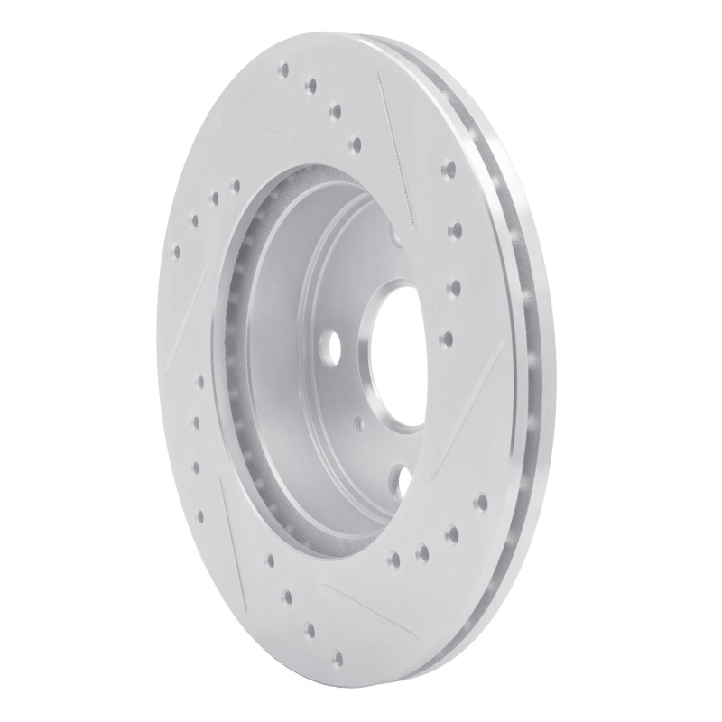 Picture of RNC Brake Rotor - Drill & Slot - R1 85-88 Chevrolet Nova Front Left Drilled & Slotted Silver Brake Rotor rnc631-76021L