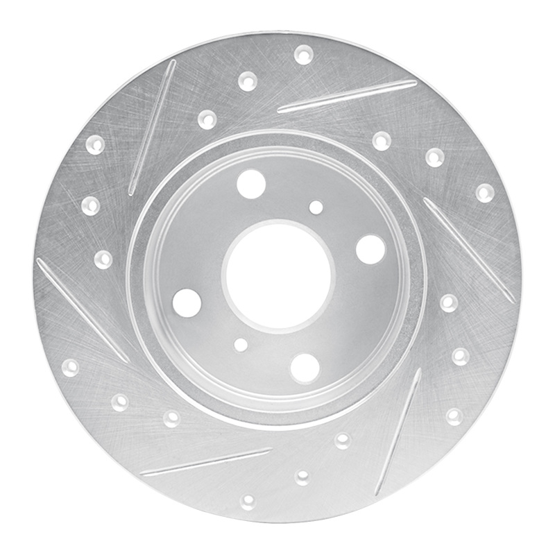 Picture of RNC Brake Rotor - Drill & Slot - R1 84-88 Chevrolet Nova Front Right Drilled & Slotted Silver Brake Rotor rnc631-76022R