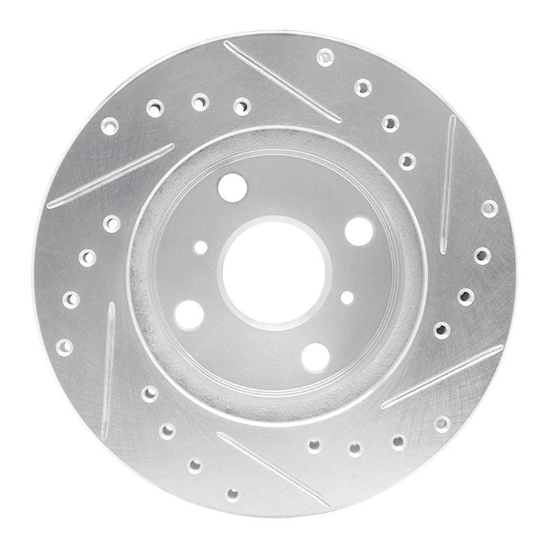 Picture of RNC Brake Rotor - Drill & Slot - R1 86-89 Toyota Celica Front Left Drilled & Slotted Silver Brake Rotor rnc631-76026L