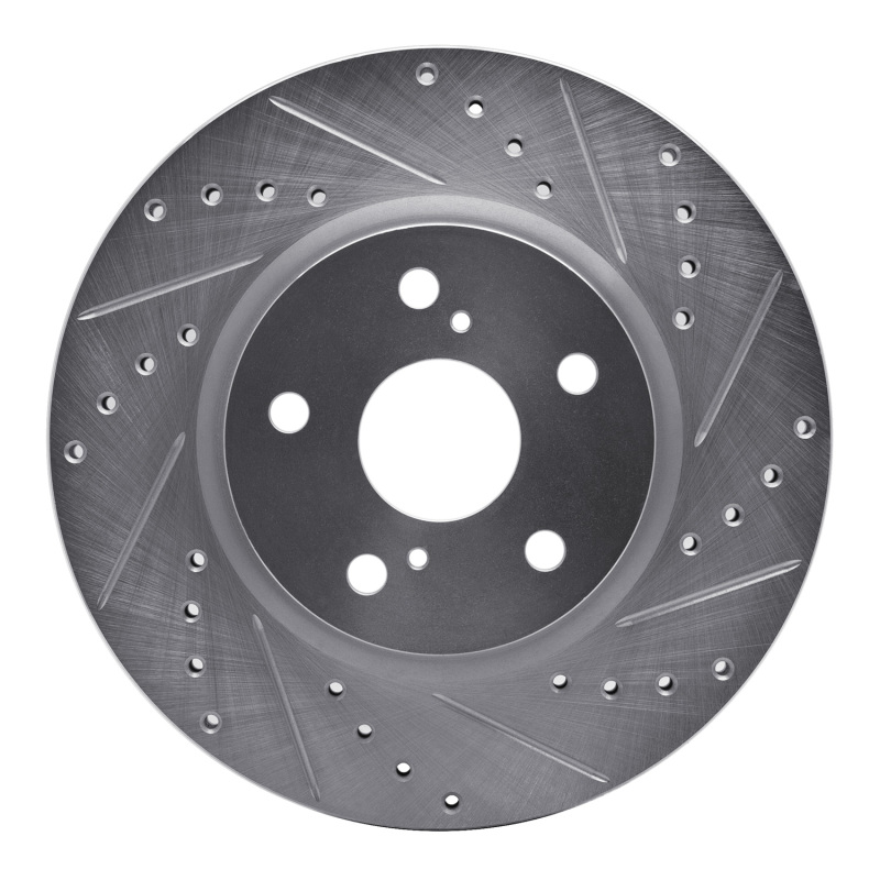 Picture of RNC Brake Rotor - Drill & Slot - R1 86-92 Toyota Supra Front Right Drilled & Slotted Silver Brake Rotor rnc631-76028R