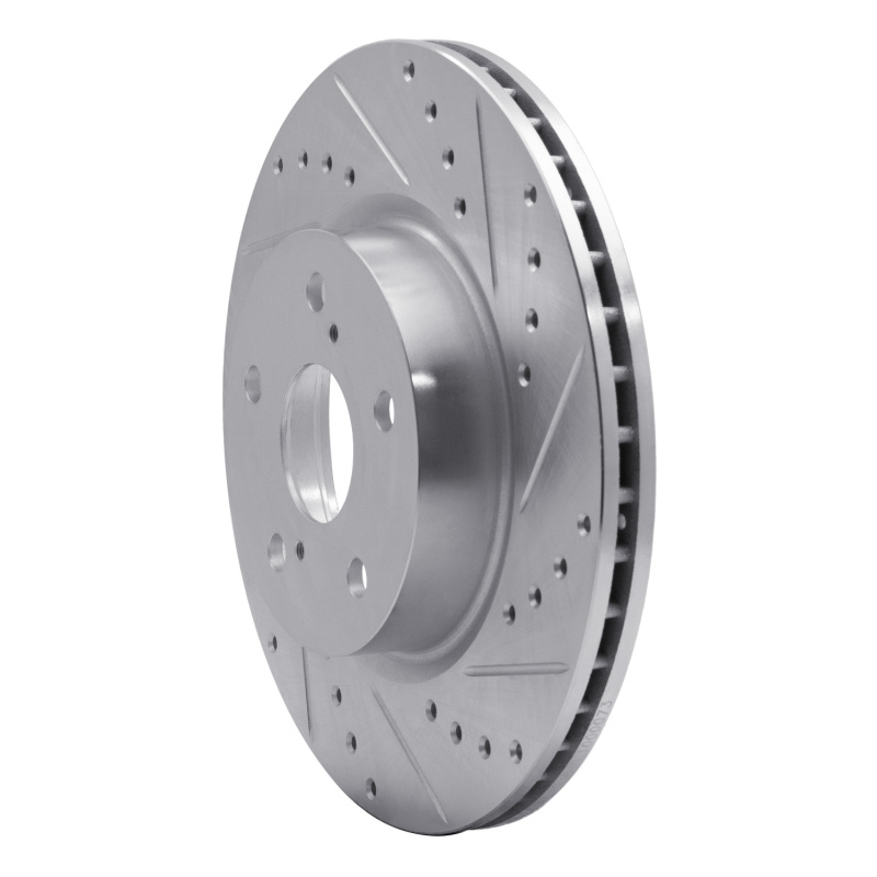 Picture of RNC Brake Rotor - Drill & Slot - R1 86-92 Toyota Supra Front Right Drilled & Slotted Silver Brake Rotor rnc631-76028R
