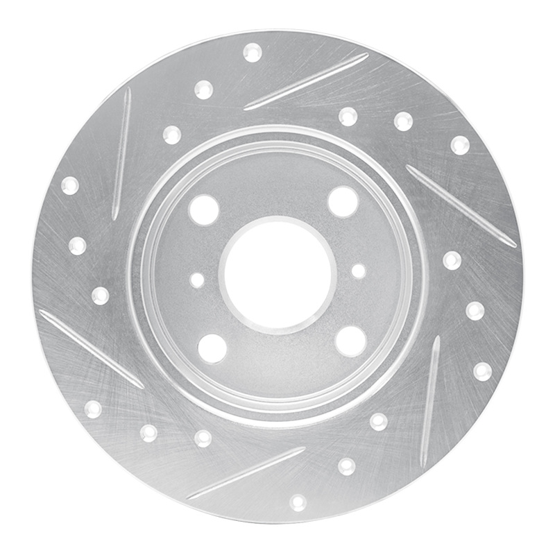 Picture of RNC Brake Rotor - Drill & Slot - R1 85-86 Toyota MR2 Rear Right Drilled & Slotted Silver Brake Rotor rnc631-76031R