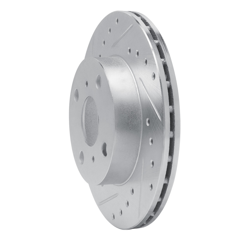 Picture of RNC Brake Rotor - Drill & Slot - R1 88-92 Geo Prizm Front Left Drilled & Slotted Silver Brake Rotor rnc631-76034L