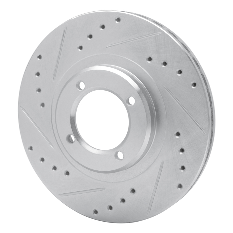 Picture of RNC Brake Rotor - Drill & Slot - R1 85-88 Toyota Cressida Front Left Drilled & Slotted Silver Brake Rotor rnc631-76030L
