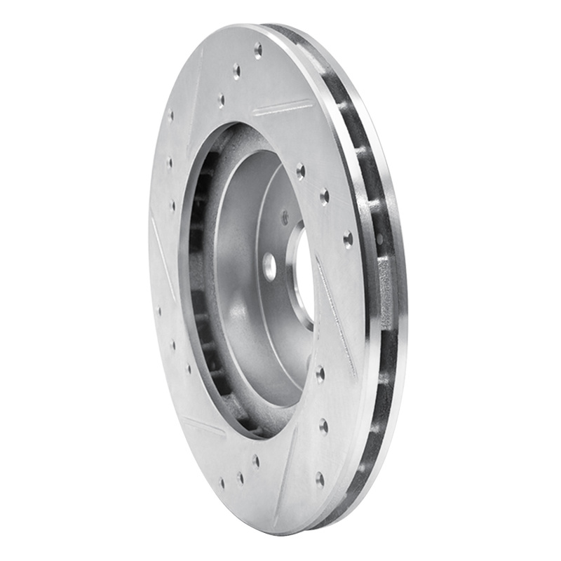 Picture of RNC Brake Rotor - Drill & Slot - R1 87-92 Geo Prizm Front Right Drilled & Slotted Silver Brake Rotor rnc631-76032R