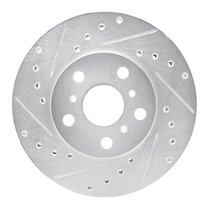 Picture of RNC Brake Rotor - Drill & Slot - R1 87-91 Toyota Camry Front Left Drilled & Slotted Silver Brake Rotor rnc631-76036L