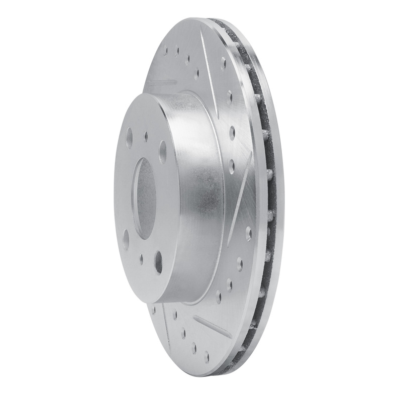 Picture of RNC Brake Rotor - Drill & Slot - R1 88-92 Geo Prizm Front Right Drilled & Slotted Silver Brake Rotor rnc631-76034R