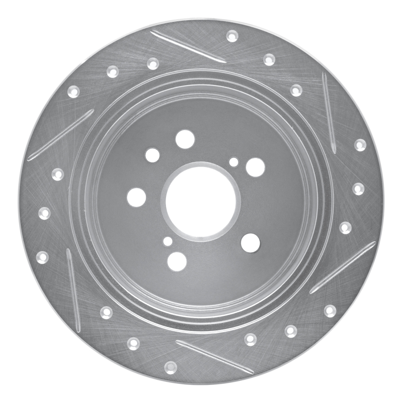 Picture of RNC Brake Rotor - Drill & Slot - R1 88-91 Toyota Camry Rear Left Drilled & Slotted Silver Brake Rotor rnc631-76038L