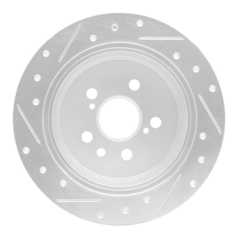 Picture of RNC Brake Rotor - Drill & Slot - R1 88-91 Toyota Camry Rear Right Drilled & Slotted Silver Brake Rotor rnc631-76038R