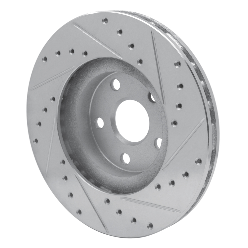Picture of RNC Brake Rotor - Drill & Slot - R1 87-91 Lexus ES250 Front Left Drilled & Slotted Silver Brake Rotor rnc631-76042L