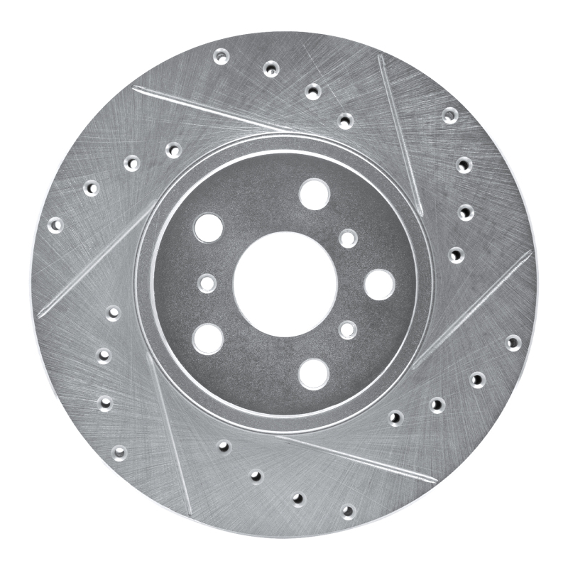 Picture of RNC Brake Rotor - Drill & Slot - R1 90-93 Toyota Celica Front Right Drilled & Slotted Silver Brake Rotor rnc631-76045R