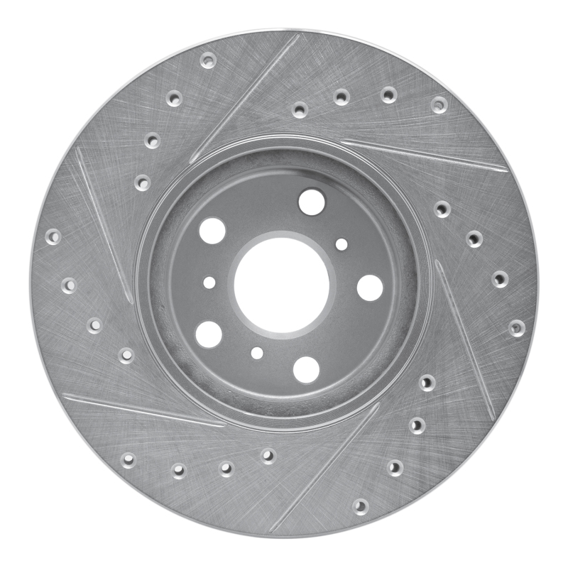 Picture of RNC Brake Rotor - Drill & Slot - R1 90-93 Toyota Celica Front Right Drilled & Slotted Silver Brake Rotor rnc631-76045R