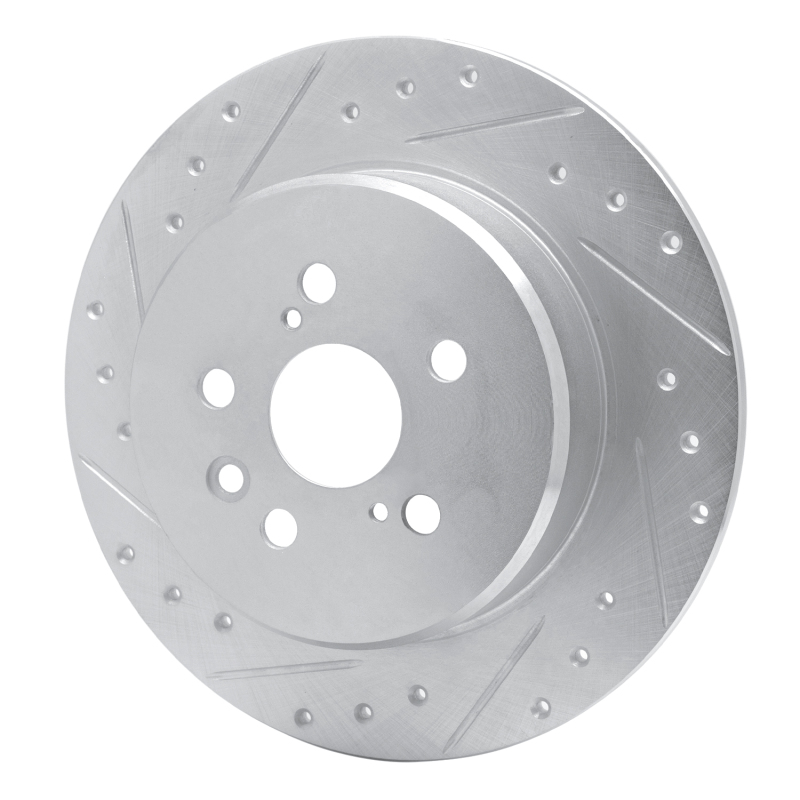 Picture of RNC Brake Rotor - Drill & Slot - R1 90-93 Toyota Celica Rear Left Drilled & Slotted Silver Brake Rotor rnc631-76046L