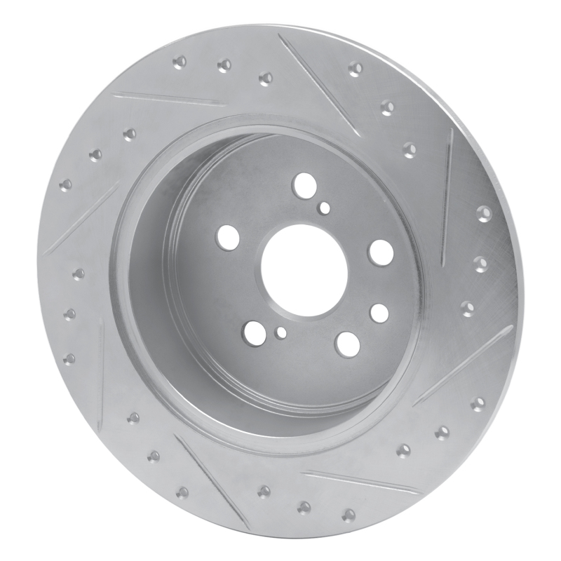 Picture of RNC Brake Rotor - Drill & Slot - R1 90-93 Toyota Celica Rear Left Drilled & Slotted Silver Brake Rotor rnc631-76046L