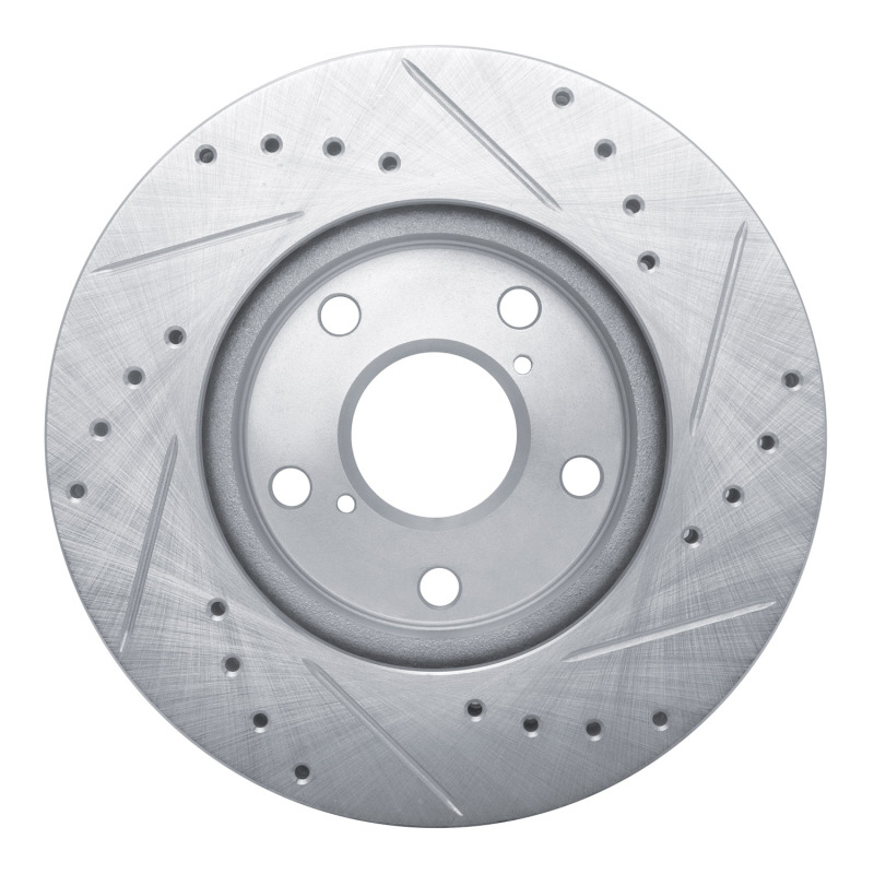 Picture of RNC Brake Rotor - Drill & Slot - R1 92-95 Toyota MR2 Front Left Drilled & Slotted Silver Brake Rotor rnc631-76057L