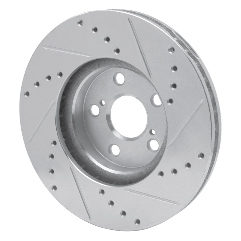 Picture of RNC Brake Rotor - Drill & Slot - R1 94-99 Toyota Celica Front Left Drilled & Slotted Silver Brake Rotor rnc631-76059L